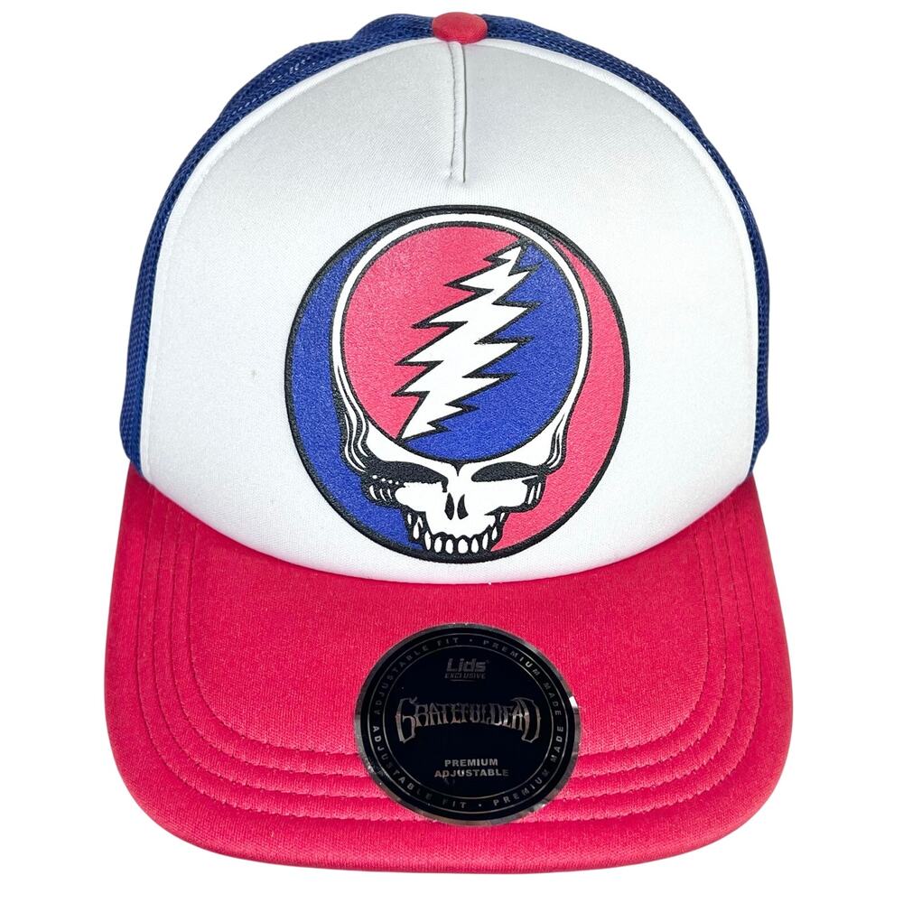 Lids Grateful Dead Steal Your Face Foam Trucker Snapback Hat Red White New